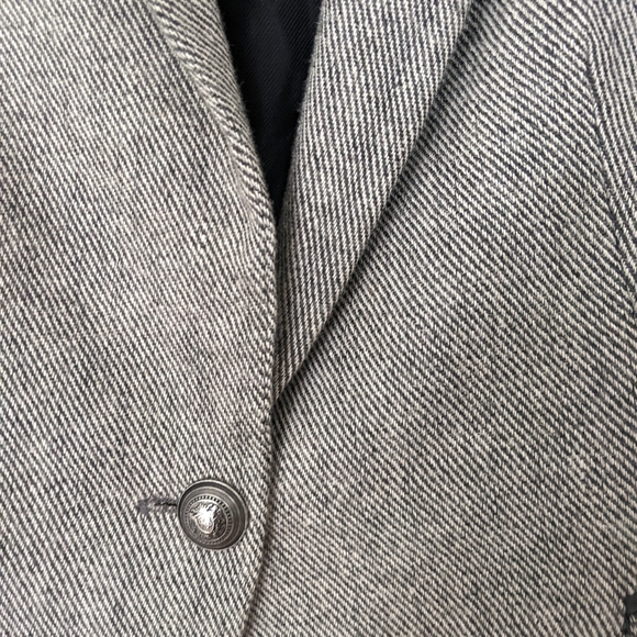 Zara Faux Leather Sleeve Herringbone Blazer - Picture 5 of 12